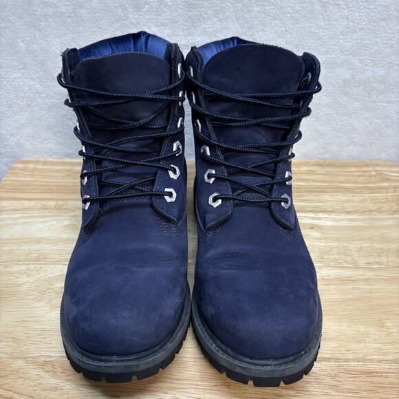 Timberland 6 In. Premium Boots Velvet Navy Nubuck Women’s Size 7 Blue TB0A1KC5 - Picture 9 of 16